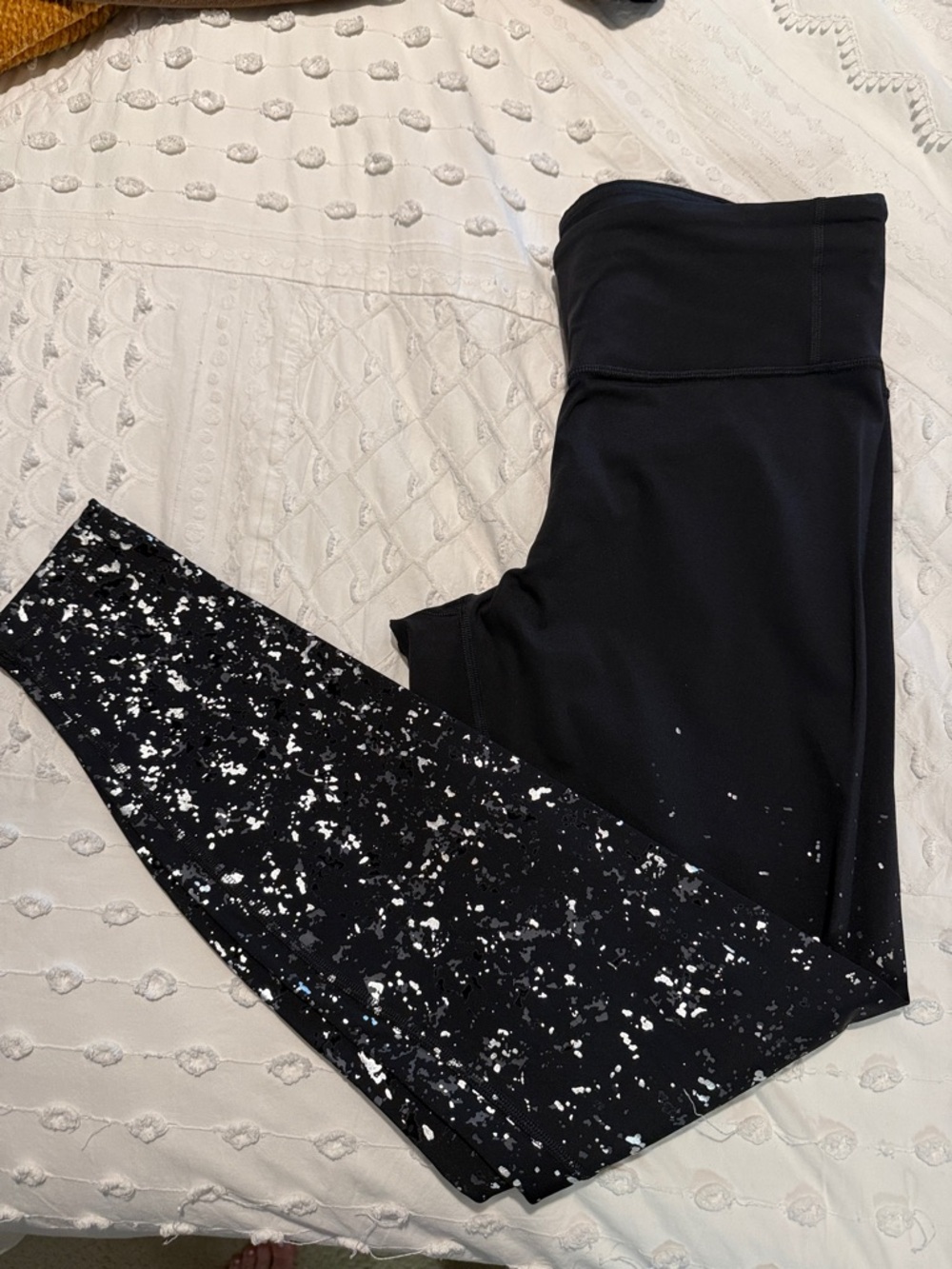Silver flocked lululemon Black Leggings